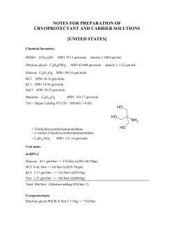 notes for preparation of cryoprotectant and carrier solutions