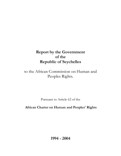 Report by the Government of the Republic of Seychelles