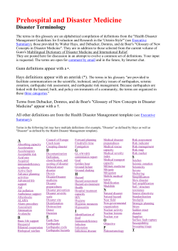 Prehospital and Disaster Medicine