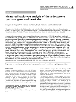 Measured haplotype analysis of the aldosterone synthase