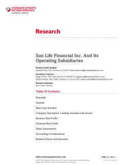 Sun Life Financial Inc. And Its Operating Subsidiaries
