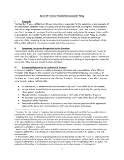 Board of Trustees Presidential Succession Policy