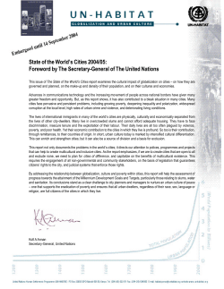 State of the World`s Cities - UN
