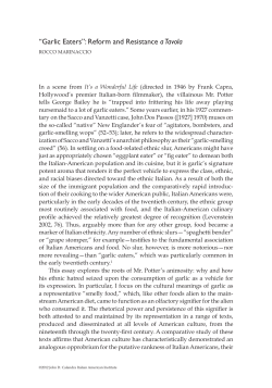 &ldquo;Garlic eaters&rdquo;: Reform and Resistance a Tavola