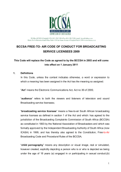 Code - Broadcasting Complaints Commission of South Africa