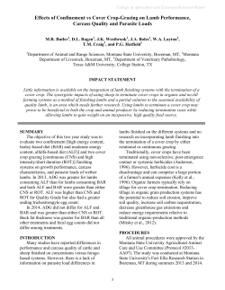 Effects of confinement vs cover crop