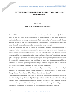 psychology of the word, logical semantics and possible worlds theory