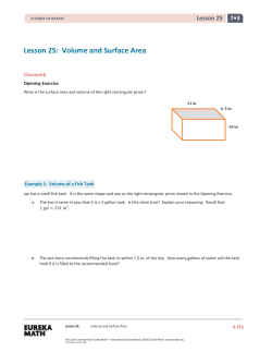 Lesson 25: Volume and Surface Area