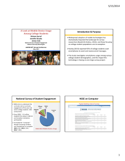 A Look at Mobile Device Usage Among College Students