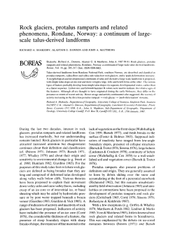 Rock glaciers, protalus ramparts and related phenomena