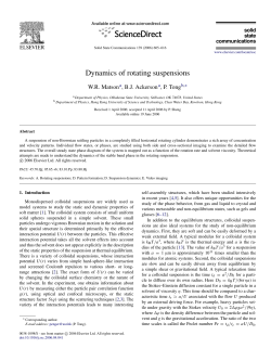 Dynamics of rotating suspensions