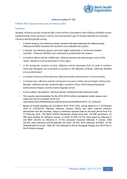 Influenza Update N&deg; 232 9 March 2015, based on data up to 22