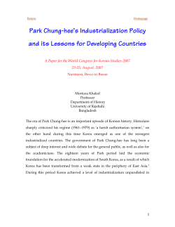 Park Chung Hee`s Industrialization Policy and its
