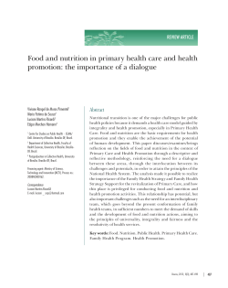 Food and nutrition in primary health care and health promotion: the
