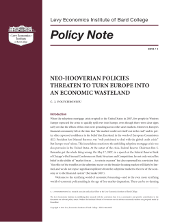 Policy Note - Levy Economics Institute of Bard College