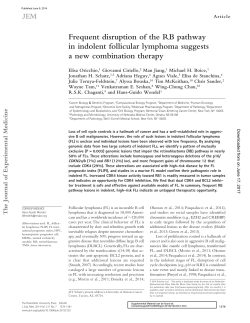 Frequent disruption of the RB pathway in indolent follicular