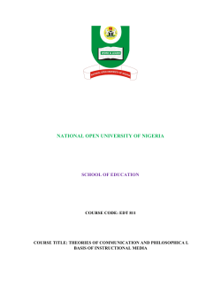 EDT811 - National Open University of Nigeria