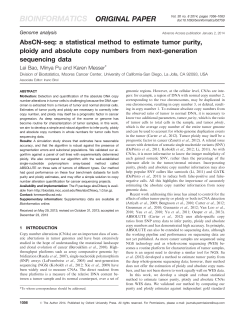 AbsCN-seq: a statistical method to estimate tumor purity, ploidy and