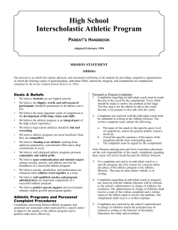 High School Interscholastic Athletic Program