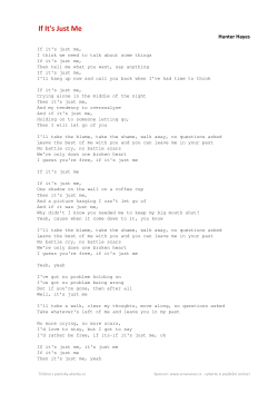 Hunter Hayes If It`s Just Me - Pisnicky