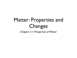 Chapter 3.1: Properties of Matter