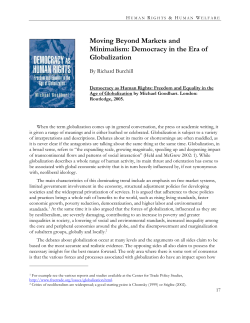 Moving Beyond Markets and Minimalism: Democracy in the Era of