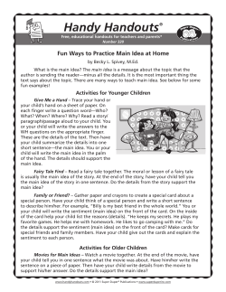 Fun Ways to Practice Main Idea at Home