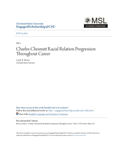 Charles Chesnutt Racial Relation Progression Throughout Career