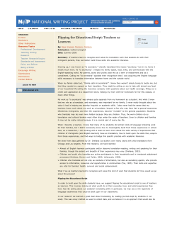 Flipping the Educational Script: Teachers as Learners