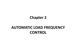 Chapter 2 AUTOMATIC LOAD FREQUENCY CONTROL