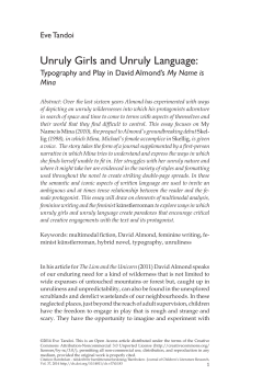 Unruly Girls and Unruly Language: