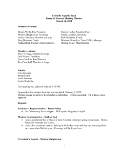 1 Corvallis Aquatic Team Board of Director Meeting Minutes March
