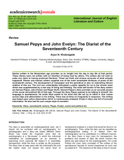 Samuel Pepys and John Evelyn: The Diarist of the Seventeenth