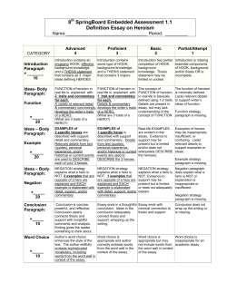 SpringBoard Embedded Assessment One, Unit One: Definition