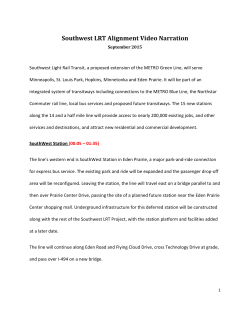 Southwest LRT Flyover Visualization Narration, September 2015