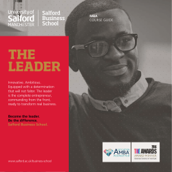 MBA - the University of Salford