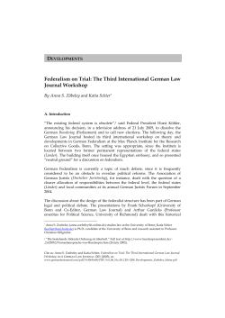 Federalism on Trial: The Third International German Law Journal
