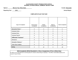 2013 Complaints Which Resulted in a Fine or Suspension of Ten or