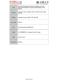 Title Molecular Phylogeny Inferred from Sequences of Small Subunit