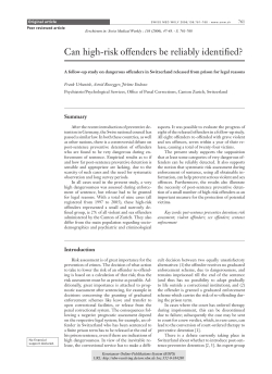 Can high-risk offenders be reliably identified? : A