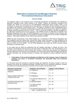 Article 23 Disclosure March 2017 - The Renewables Infrastructure