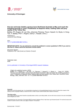 How do red knots Calidris canutus leave Northwest