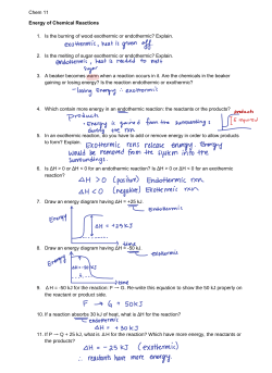 Chem 11 Energy of Chemical Reactions 1. Is the burning of wood