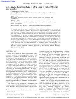 A molecular dynamics study of nitric oxide in water