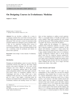 On Designing Courses in Evolutionary Medicine