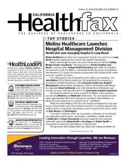 Molina Healthcare Launches Hospital Management Division