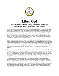 Liber Ged - The Gnostic Church of LVX