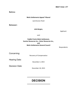 Table of Contents - Metis Settlement Appeal Tribunal