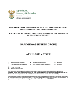 SA VARIETY LIST seed_ April 2011