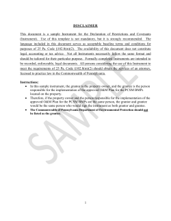 Instrument for the Declaration of Restrictions and Covenants